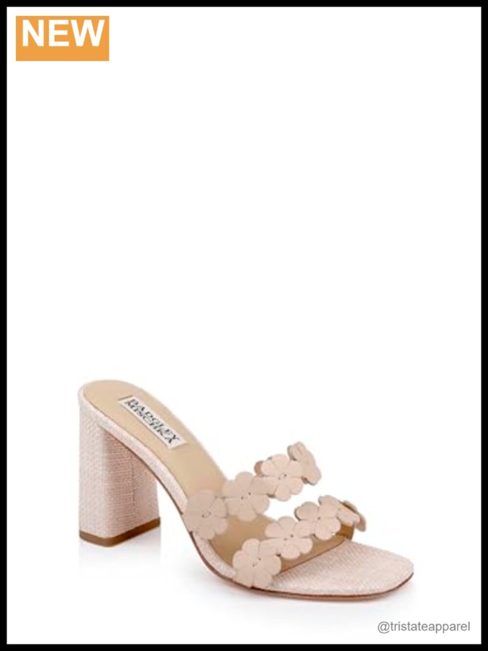 Leather Block Heel Slingback Slide Sandal Formal Wedding